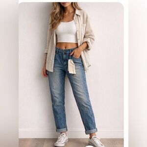 Special A Jeans Cropped Boyfriend Medium Wash Size Small Fits 6